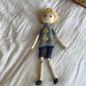 Handmade boy Doll with Blonde Hair and Blue Outfit